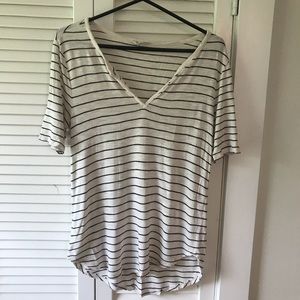 Madewell anthem split neck striped tee